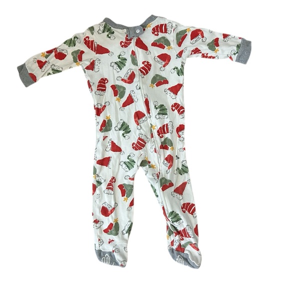 6-9m Baby Christmas Footie Pajamas Burt’s Bees Carter’s Santa Zip Zipper Pjs 9m - Picture 3 of 6